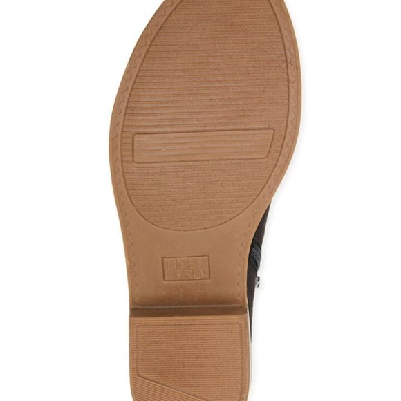 Time and Tru Women's Black Ankle Bootie Pull O - Picture 2 of 4
